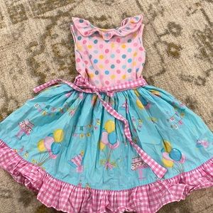 Girls 5 Boutique Birthday Themed Dress Brand Unknown
